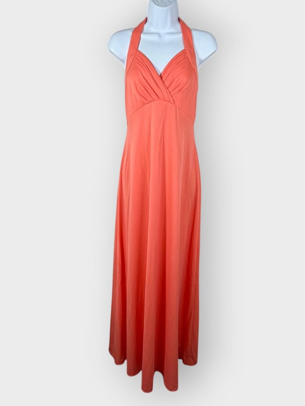 Vintage 60s 70s Maxi Dress | Peach | Empire Waist | Union Made USA